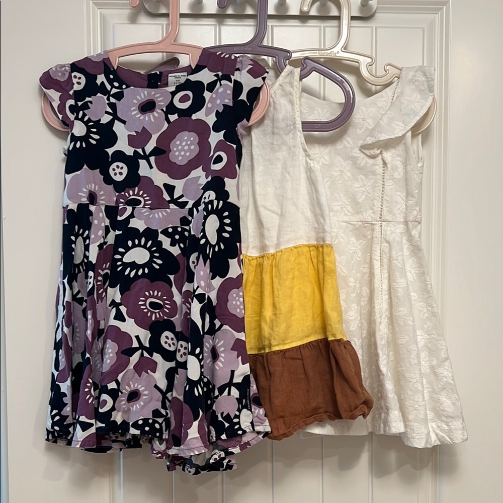 Floral Kids Dress in Purple and Black